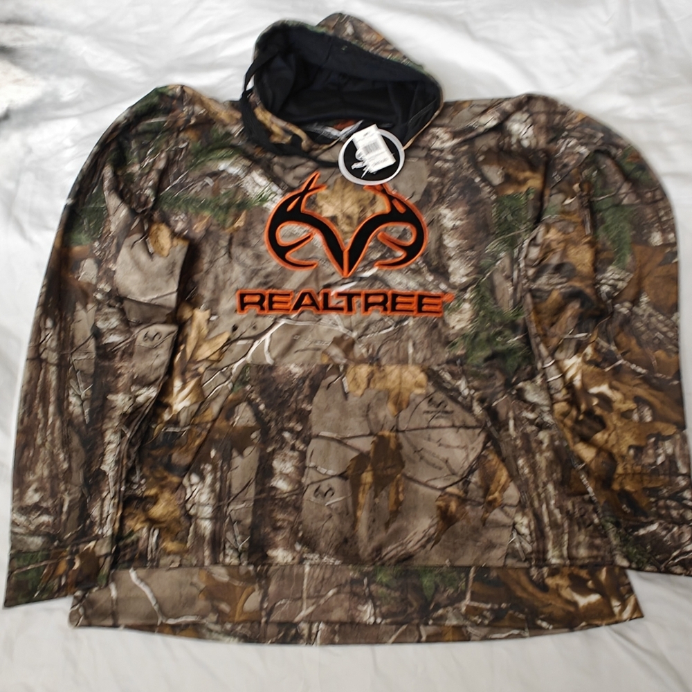 Realtree Camo Hoodie with Vibrant Orange Logo